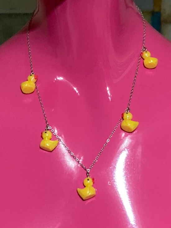 Handmade Jewelry - Mini Yellow Rubber Duck Necklace